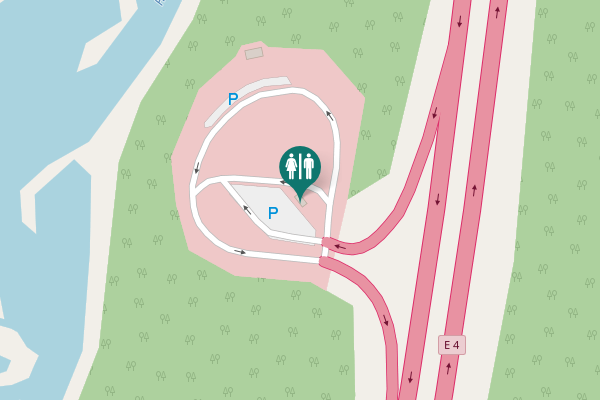 Map showing location of E 4 Toilet