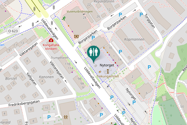 Map showing location of Nytorget 3 Toilet