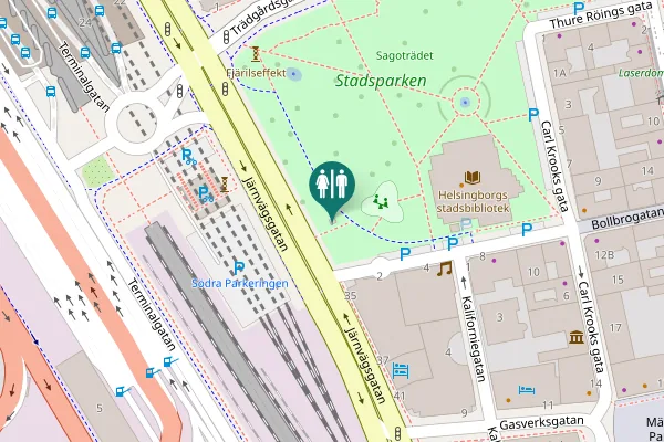 Map showing location of Järnvägsgatan Toilet