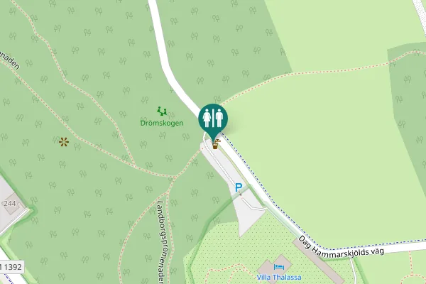 Map showing location of Dag Hammarskjölds väg Toilet