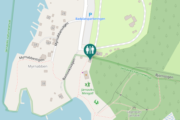 Map showing location of Bastuviksvägen 61 Toilet