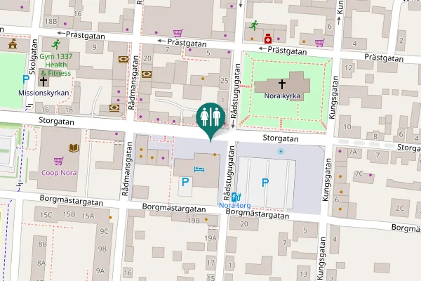 Map showing location of Storgatan 14 Toilet