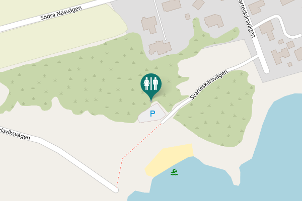 Map showing location of Svarteskärsvägen Toilet