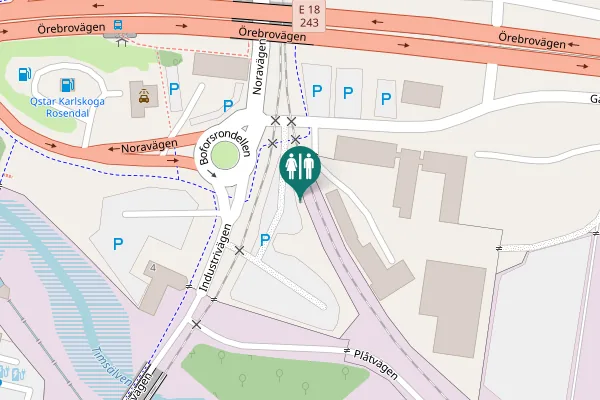 Map showing location of Gammelbackavägen Toilet