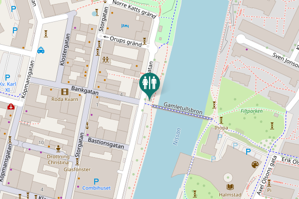 Map showing location of Gamletullsbron Toilet