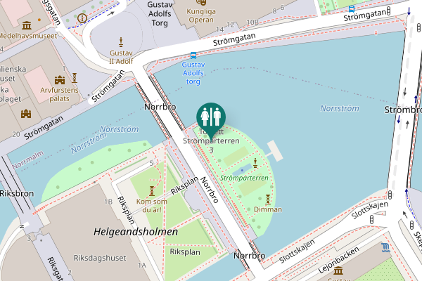 Map showing location of Toalett Strömparterren 3