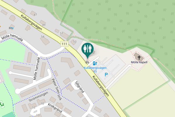 Map showing location of Kullabergsvägen Toilet