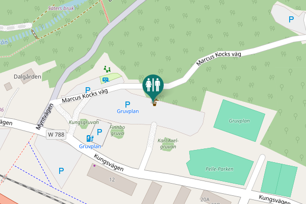 Map showing location of Marcus Kocks väg Toilet