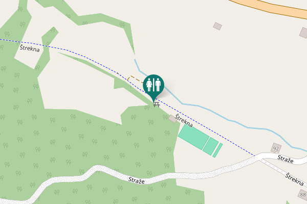 Map showing location of Štrekna Toilet