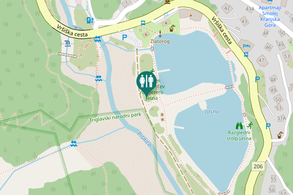 Map showing location of Vršiška cesta Toilet