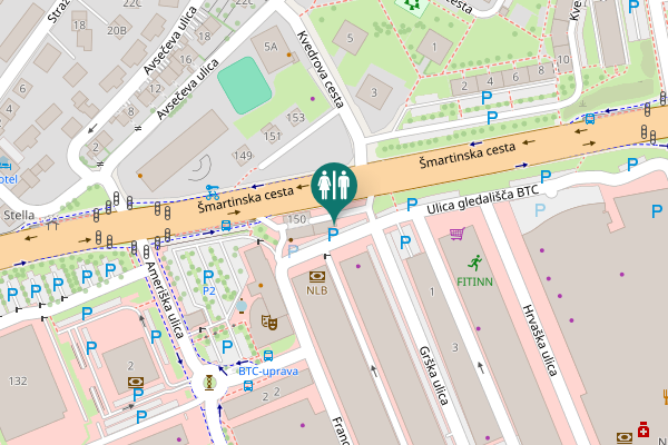 Map showing location of Šmartinska cesta 150 Toilet