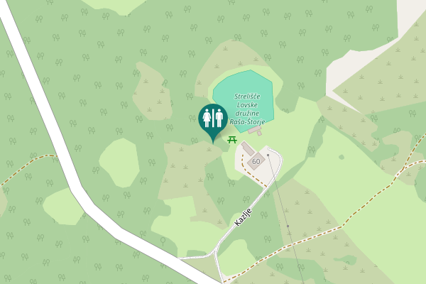 Map showing location of Kazlje 60 Toilet