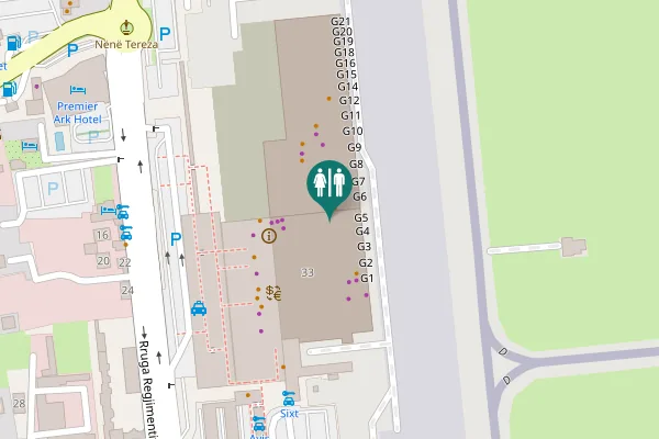 Map showing location of Rruga Regjimentit 33 Toilet