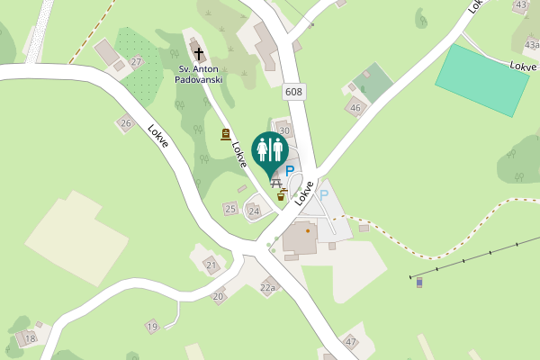 Map showing location of Lokve Toilet