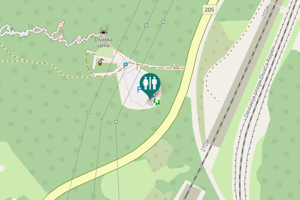 Map showing location of 205 Toilet