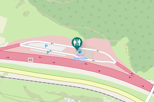 Map showing location of Podsmreka pri Višnji Gori 15 Toilet