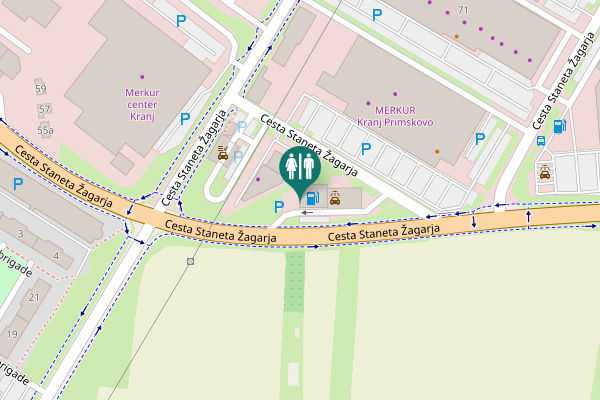 Map showing location of Cesta Staneta Žagarja 65 Toilet