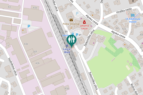 Map showing location of Železniška ulica 12 Toilet