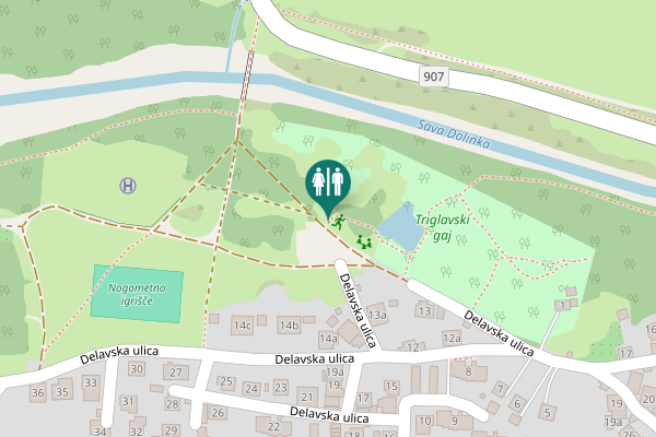 Map showing location of Delavska ulica 14d Toilet