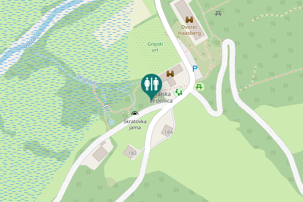 Map showing location of Planina Toilet