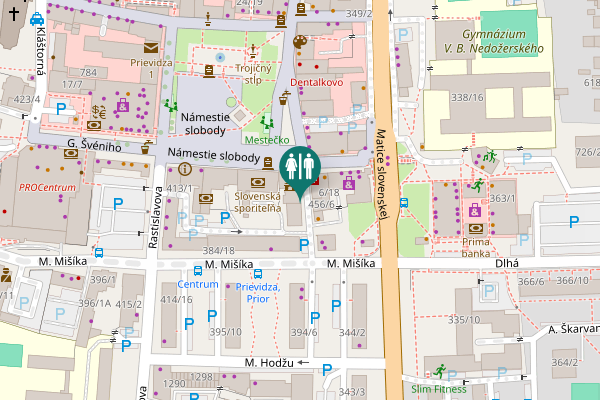 Map showing location of Námestie slobody 5/14 Toilet