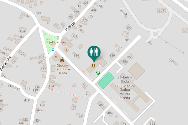 Map showing location of 385 Toilet