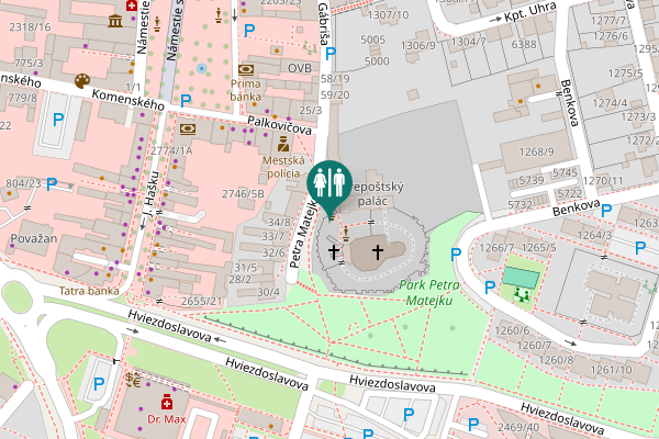 Map showing location of Júliusa Gábriša 60/21 Toilet