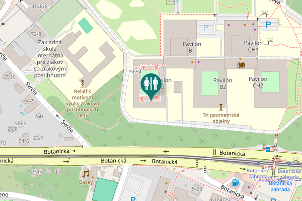 Map showing location of Ilkovičova 5694 Toilet