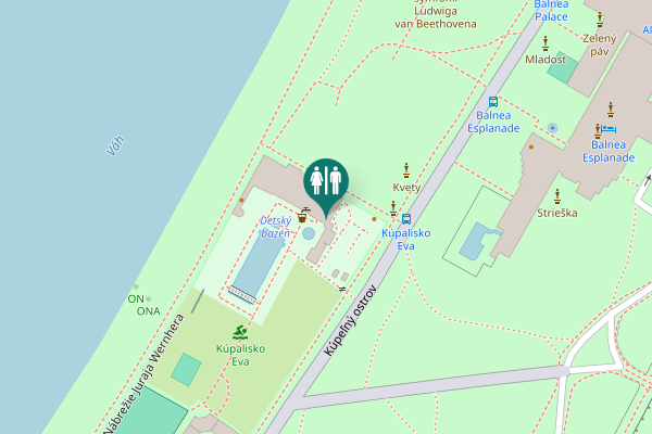 Map showing location of Nábrežie Juraja Wernhera 3611/9 Toilet