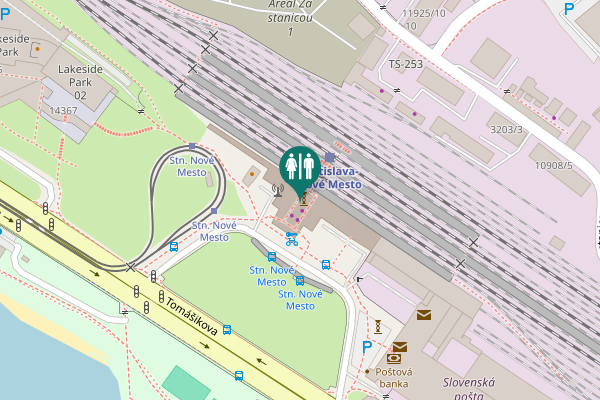 Map showing location of Tomášikova 3496/56 Toilet