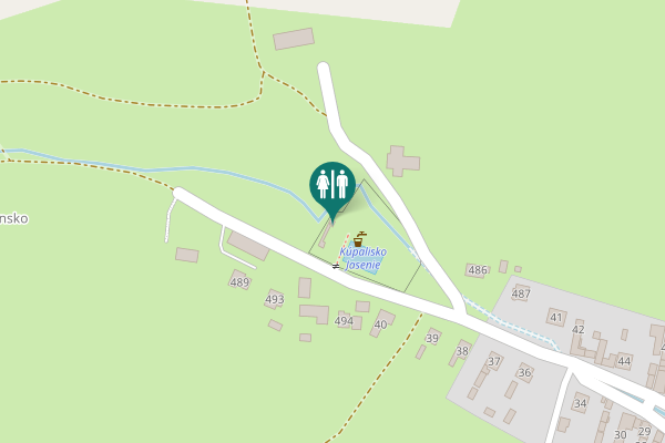 Map showing location of Jasenie Toilet