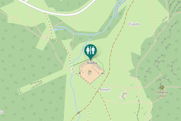 Map showing location of Mederlyho cesta Toilet
