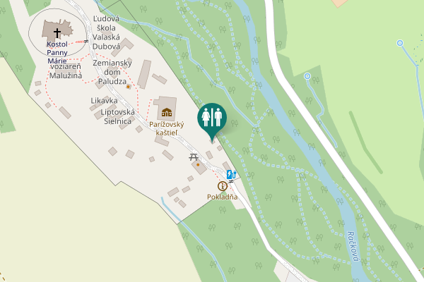 Map showing location of Pribylina Toilet