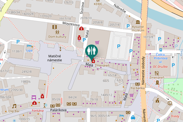 Map showing location of Moyzesova 53 Toilet