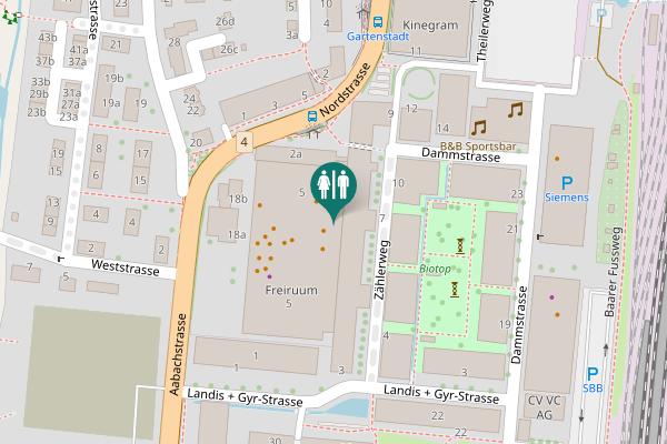 Map showing location of Zählerweg 5 Toilet