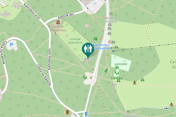 Map showing location of Verejné toalety Kamzík