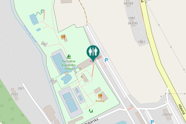 Map showing location of Rybárska 1064/4 Toilet