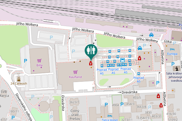 Map showing location of Jiřího Wolkera 5512/13 Toilet
