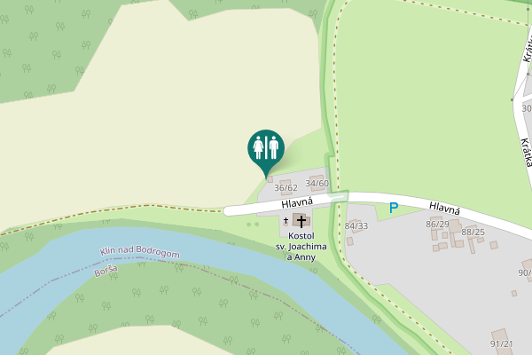 Map showing location of Hlavná 36/62 Toilet