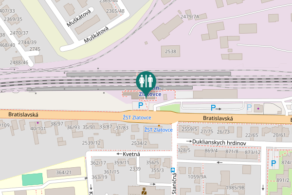 Map showing location of Bratislavská 2/42 Toilet