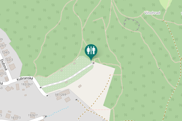 Map showing location of Kubranská 181/269 Toilet