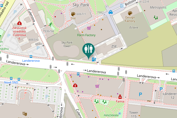 Map showing location of Landererova 8092/7 Toilet