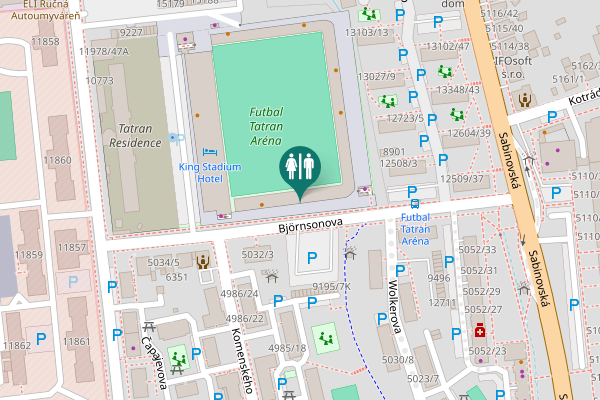 Map showing location of Čapajevova 49 Toilet