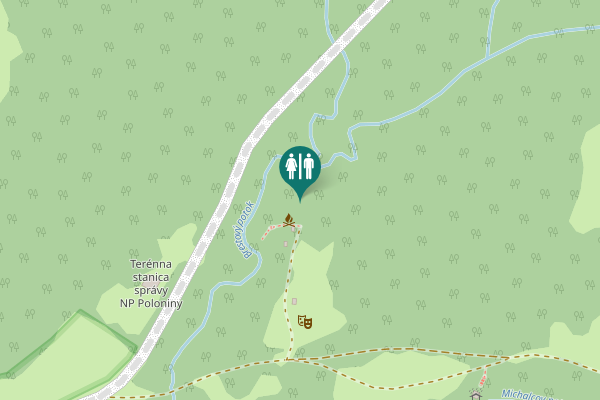 Map showing location of Stakčín Toilet
