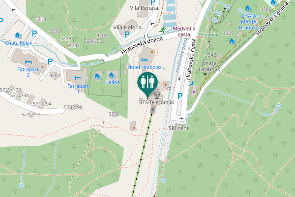 Map showing location of Hrabovská cesta 1679/31 Toilet