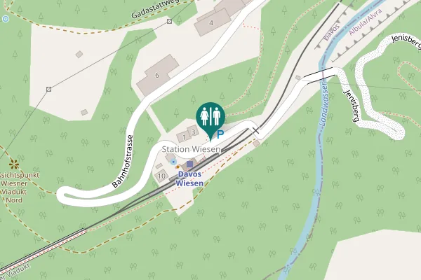 Map showing location of Bahnhofstrasse Toilet