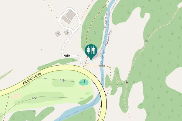 Map showing location of Schmelzi Toilet
