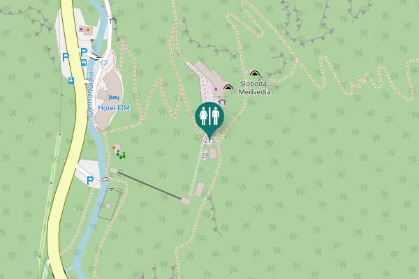 Map showing location of Demänovská Dolina 275 Toilet
