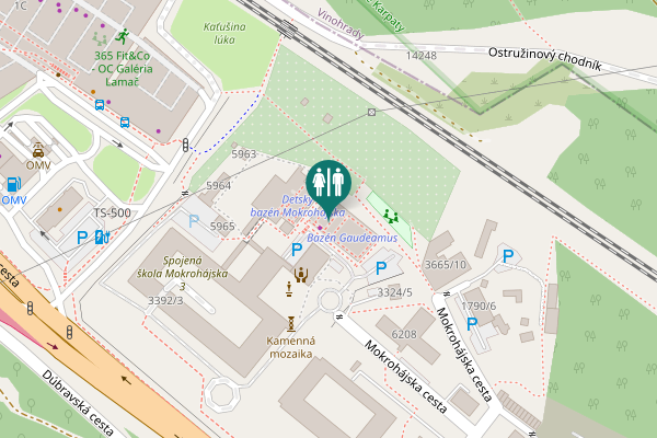 Map showing location of Chodník Eduarda Gregora Toilet
