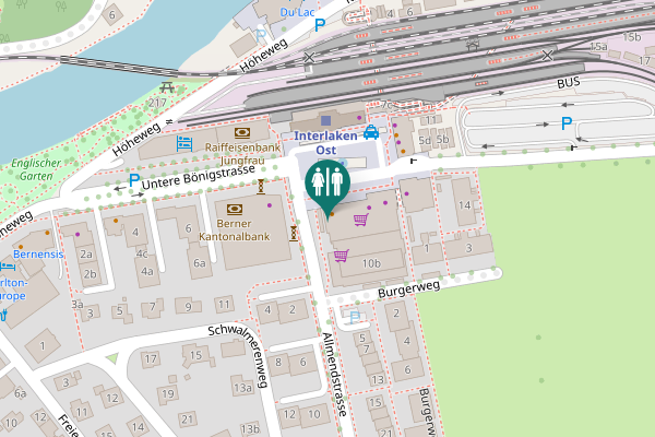 Map showing location of Untere Bönigstrasse 10 Toilet